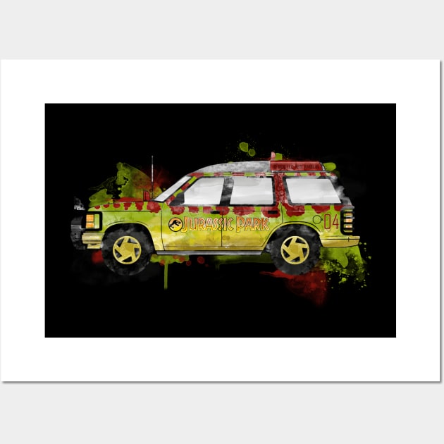 Jurassic Explorer Car Wall Art by Jurassic Merch